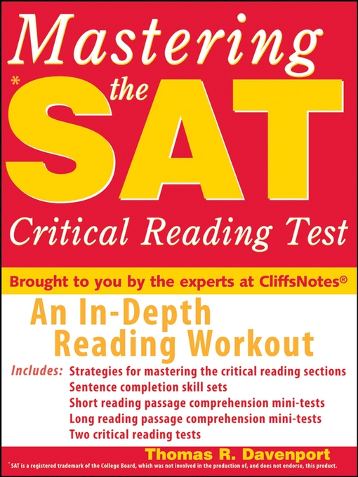 Title details for Mastering the SAT Critical Reading Test by Thomas R. Davenport - Available